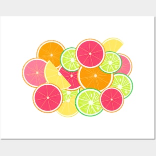 Tossed citrus slices Posters and Art